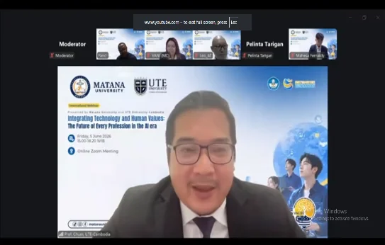 Program Studi Manajemen Matana University dan UTE Cambodia Gelar Webinar Internasional Bahas Masa Depan Profesi di Era AI